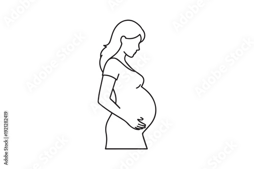 Pregnant Woman Outline Illustration