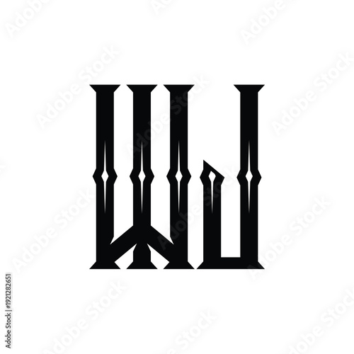 WJ monogram logo design letter text name symbol monochrome logotype alphabet character simple logo