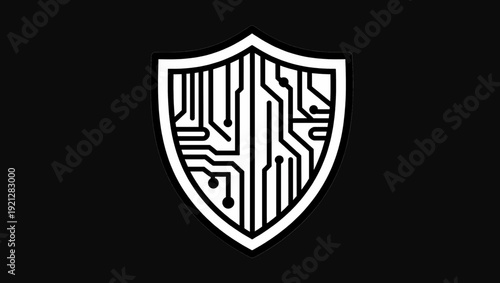 Shield and Swords Emblem Vector Illustration