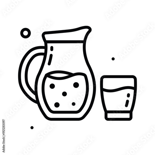 A customizable line icon showing water jug for iftar use