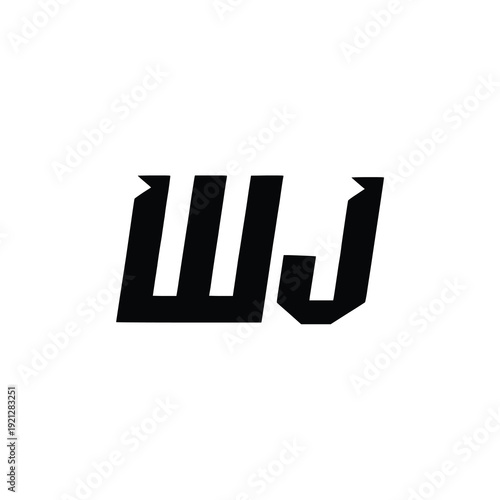 WJ monogram logo design letter text name symbol monochrome logotype alphabet character simple logo