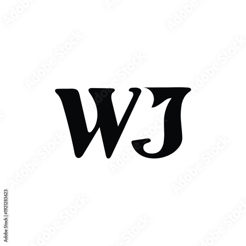 WJ monogram logo design letter text name symbol monochrome logotype alphabet character simple logo