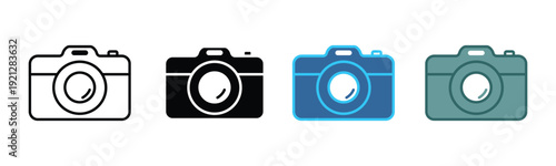 icon camera vector set