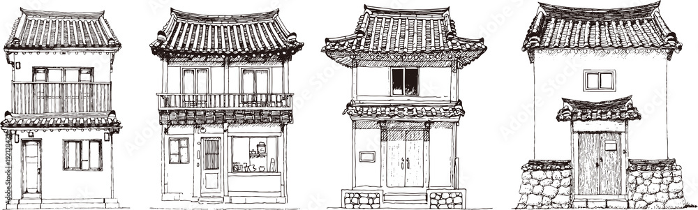 Fototapeta premium Building Line Illustration Collection