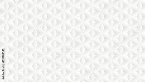 seamless white 3D geometric pattern with hexagonal star shapes for elegant modern architectural background textures