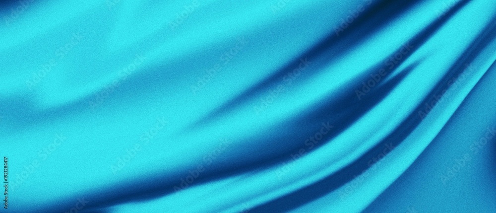 Obraz premium Abstract turquoise blue gradient fabric texture with soft grainy noise background for design and creative projects