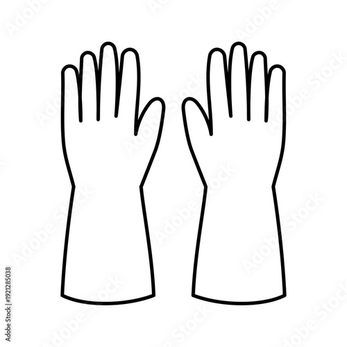 ゴム手袋のシンプル線画アイコン素材