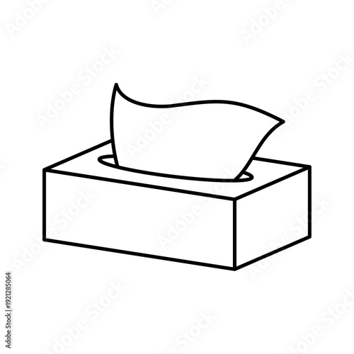 箱ティッシュのシンプル線画アイコン素材