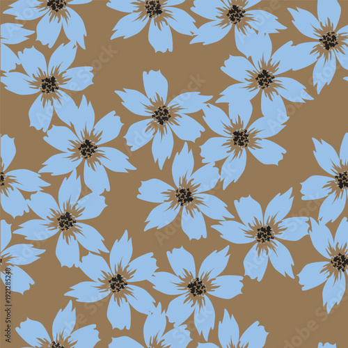 Seamless pattern from bouquet cute floral Traditional ornament yellow floral pattern,Abstract seamless simple floral pattern. Flower pattern. Spring pattern. used for textile, wallpaper, card 

