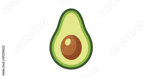 Avocado Fruit Cut Open Inside.