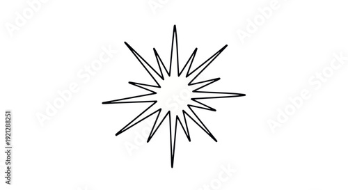 Hand drawn starburst effect graphic element illustration.