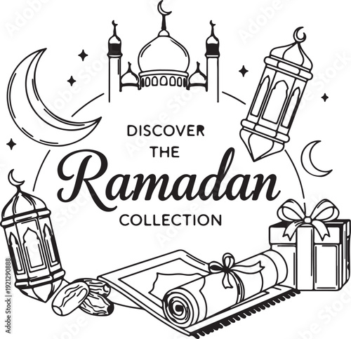 Vintage Christmas card with vector illustration of a wedding invitation featuring an artistic silhouette of India’s Taj Mahal and iconic church architecture