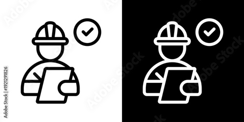 Final Inspection  Icon Of Line Black And White Style Vector illustration
