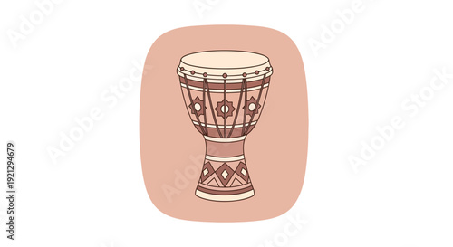 Djembe Drum Illustration - African Percussion Instrument