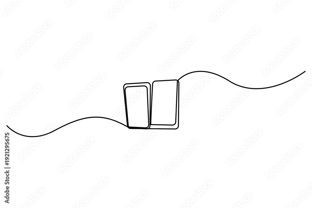 Obraz premium Minimal wall light switch one line drawing home electricity concept 