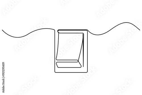 Minimal wall light switch one line drawing home electricity concept
