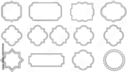 Vintage ornamental frame and decorative label borders vector set for luxury badge logo and elegant packaging design