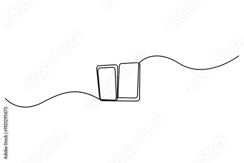 Minimal wall light switch one line drawing home electricity concept
