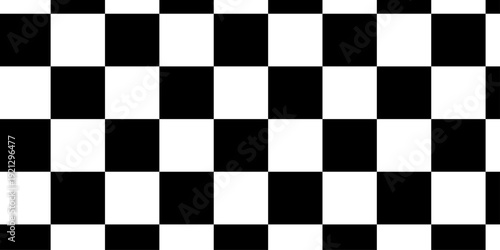 Chessboard pattern with black and white color. Black white finish line icon with checkered flag pattern. Simple black and white checkered abtract background. Black white checkerboard seamless pattern.