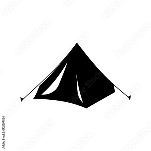 Camping tent icon, outdoor adventure symbol, simple graphic Vector