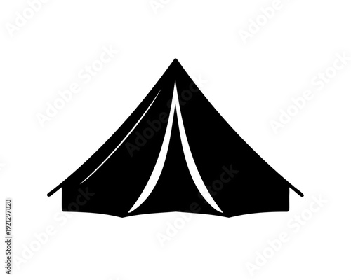 Minimalist camping tent silhouette isolated vector icon. Vector