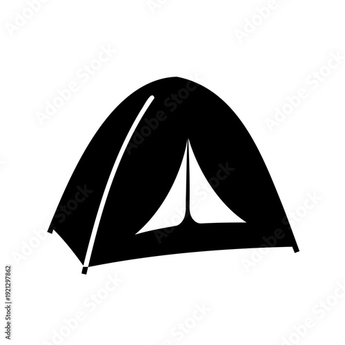 Camping tent icon, simple outdoor adventure symbol graphic Vector