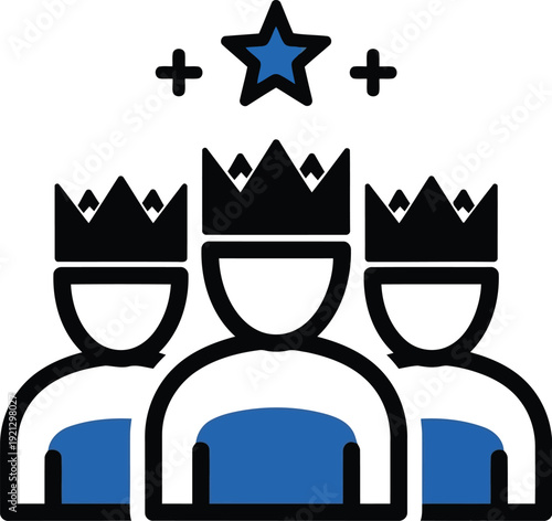 Teamwork success achievement leadership best group people success icon leadership award vector