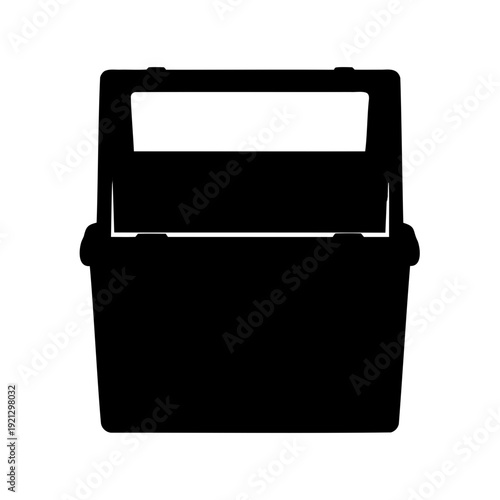 Insulated cooler box silhouette for outdoor activities Vector