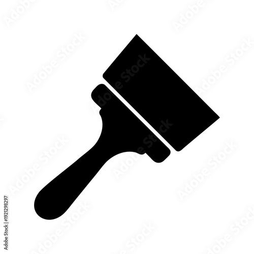 Flat black icon of a putty knife for construction tasks Vector