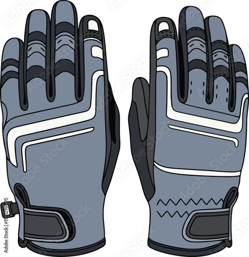 Durable padded gloves for outdoor sports and activities protection and grip vector
