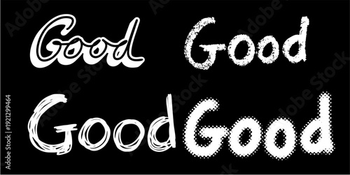 Set good words vector for positive messaging. Ideal for symbolizing approval, uplifting quotes, and friendly communication concepts in digital designs.