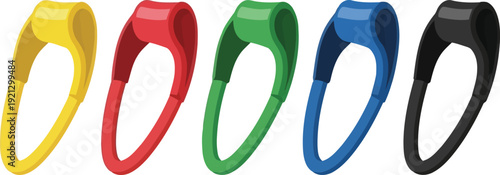 Vibrant led safety lights for cycling and outdoor activities multicolored silicone clip on lights vector