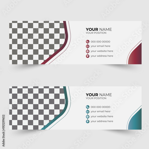 

minimal style email signature minimalist template in horizontal design .