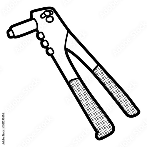 rivet pliers vectors, editable lines