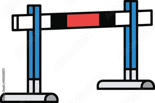 Equestrian horse jumping obstacle barrier competition athletic sport event vector