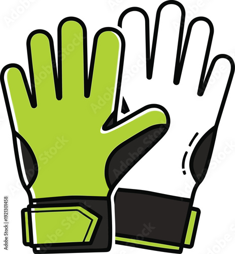 Bright lime goalkeeper gloves isolated hand protection sport equipment for football and soccer vector