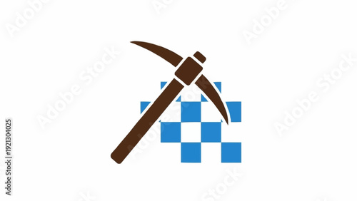 Pickaxe mining tool equipment symbol.