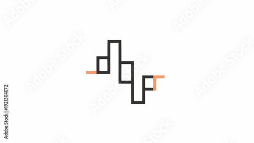 Black and orange stock market graph.