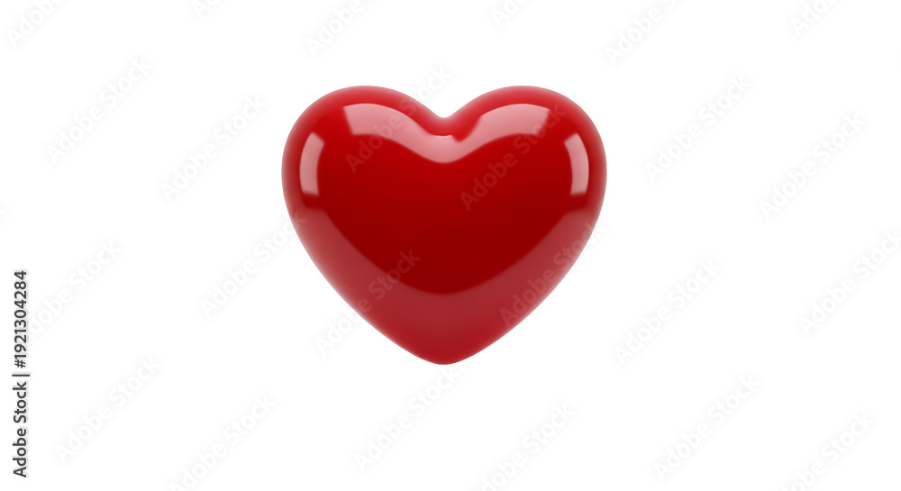 Fototapeta premium A shiny red heart on transparent background