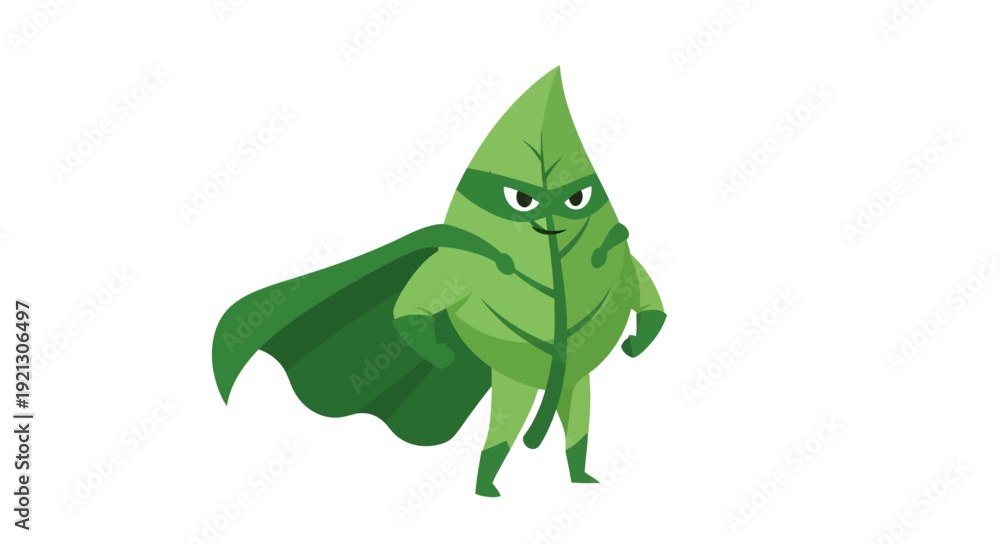 Obraz premium Cartoon Leaf Character with Angry Expression.