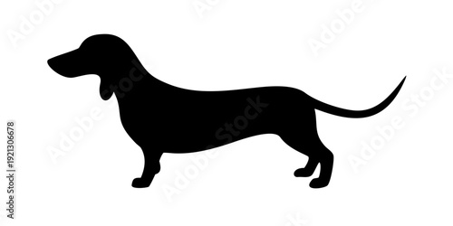 Dachshund Silhouette Vector - Wiener Dog Breed Icon - Sausage Dog Pet Canine Graphic