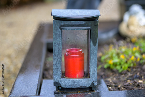 Grave candle lantern cemetery memorial