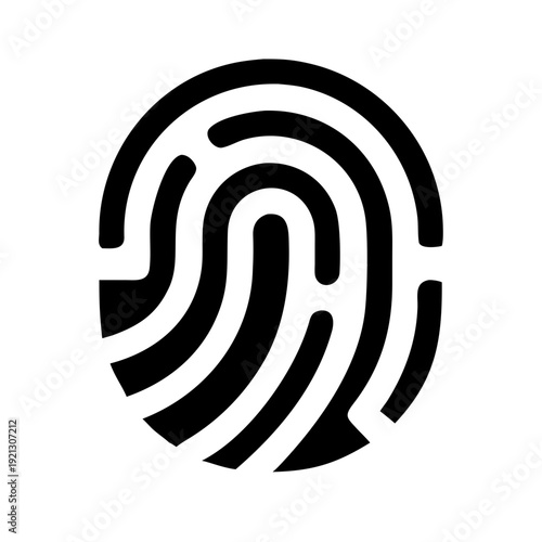 Fingerprint Scan Silhouette Vector - Biometric Identity Security Touch ID Graphic Icon