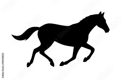 Galloping Horse Silhouette Vector - Majestic Stallion Running Equestrian Graphic Icon