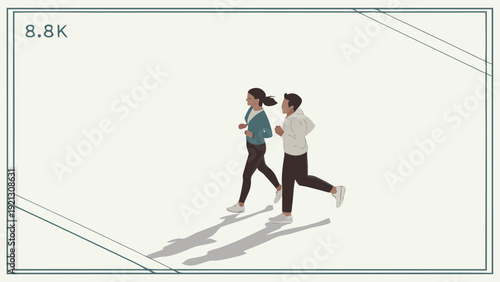 Couple jogging together enjoying a healthy lifestyle and outdoor exercise.