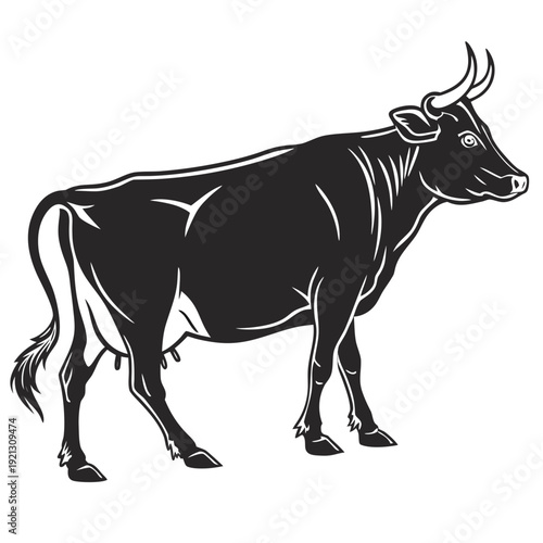 vector illustration of a bull