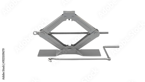 Scissor Jack Mechanical Assembly CAD Technical Illustration on White Background