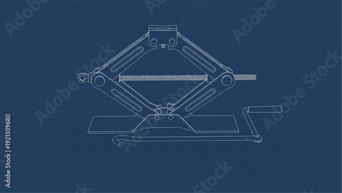 Scissor Jack Blueprint Engineering Technical Drawing