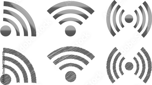 Wifi icon simple black scribble 