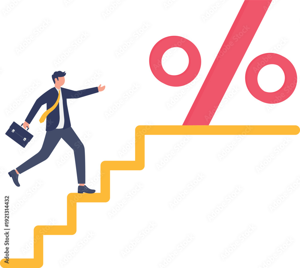 Fototapeta premium Strategic Career Escalation and Professional Performance Milestone Growth